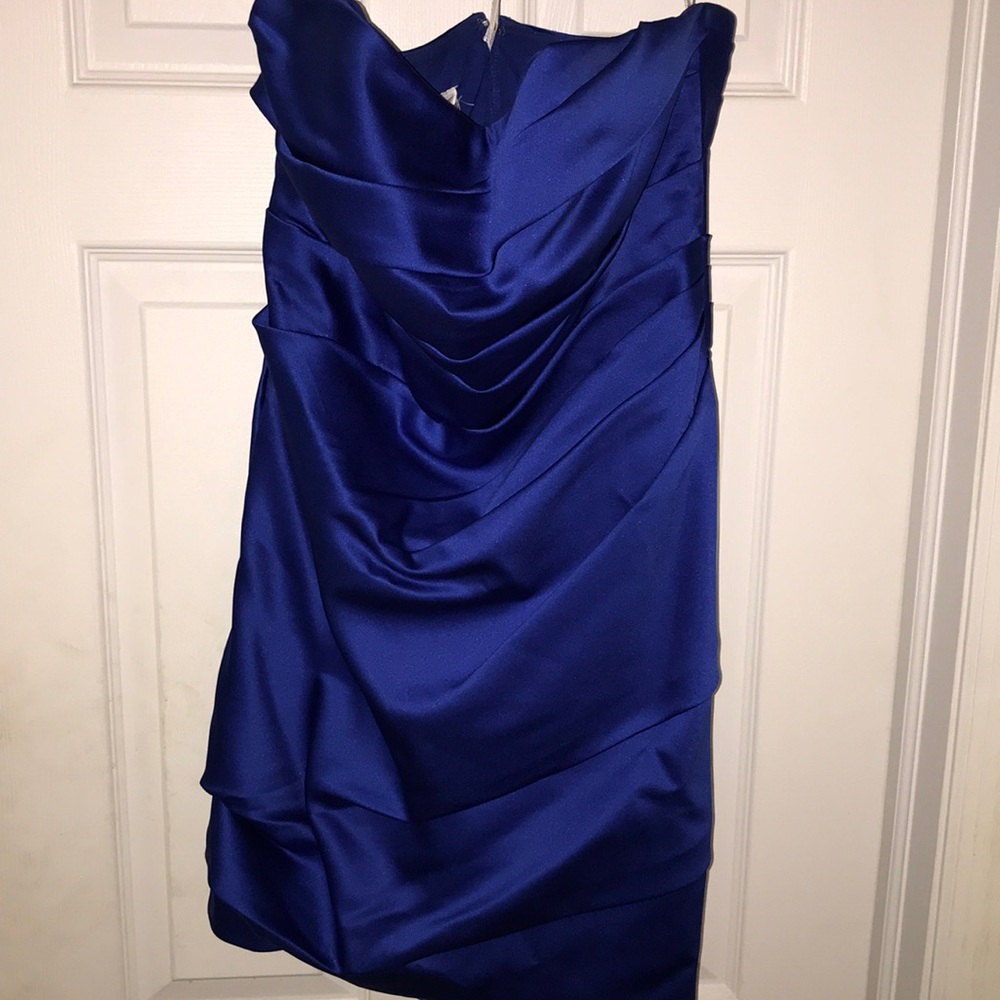 David’s Bridal Strapless Midi Dress